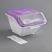 Baker's Lane 2.6 Gallon / 40 Cup Allergen-Free Shelf Ingredient Bin with Flip Lid, Label Sheet, and Scoop