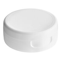 38/400 White Plastic Flip Top Lid with Pressure Sensitive Liner - 2000/Case