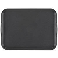 Cambro Camwear 15" x 20" Smoked Metal Non-Skid Polycarbonate Fast Food Tray with Handles 1520CWNSH485 - 12/Pack