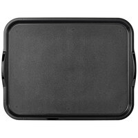 Cambro Camwear 14" x 18" Black Non-Skid Polycarbonate Fast Food Tray with Handles 1418CWNSH110 - 12/Pack