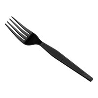 Dixie 7 1/8" Black Heavy Weight Polystyrene Fork - 1,000/Case