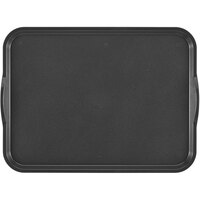 Cambro Camwear 14" x 18" Smoked Metal Non-Skid Polycarbonate Fast Food Tray with Handles 1418CWNSH485 - 12/Pack