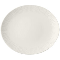 RAK Porcelain Leon 11 13/16" x 10 1/16" Ivory Embossed Porcelain Oval Plate - 6/Case