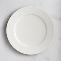 RAK Porcelain Leon 10 5/8" Ivory Embossed Wide Rim Porcelain Flat Plate - 12/Case