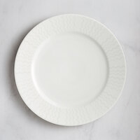 RAK Porcelain Leon 11 13/16" Ivory Embossed Wide Rim Porcelain Flat Plate - 6/Case