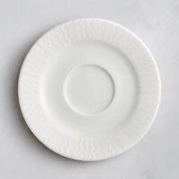 RAK Porcelain Leon 5 1/8" Ivory Embossed Porcelain Saucer - 12/Case