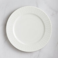 RAK Porcelain Leon 9 1/16" Ivory Embossed Wide Rim Porcelain Flat Plate - 12/Case