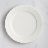 RAK Porcelain Leon 8 1/4" Ivory Embossed Wide Rim Porcelain Flat Plate - 24/Case