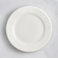 RAK Porcelain Leon 5 7/8" Ivory Embossed Wide Rim Porcelain Flat Plate - 24/Case