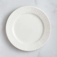 RAK Porcelain Leon 7 1/2" Ivory Embossed Wide Rim Porcelain Flat Plate - 24/Case