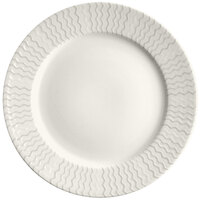 RAK Porcelain Leon 12 3/16" Ivory Embossed Wide Rim Porcelain Flat Plate - 6/Case