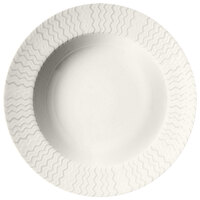 RAK Porcelain Leon 11 13/16" Ivory Embossed Wide Rim Porcelain Deep Plate - 6/Case