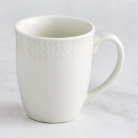 RAK Porcelain Leon 12.2 oz. Ivory Embossed Porcelain Mug - 12/Case