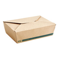 EcoChoice 7 3/4 inch x 5 1/2 inch x 2 1/2 inch Kraft PLA Lined Compostable #3 Take-Out Container - 200/Case