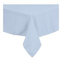 Intedge 64" x 110" Rectangular Light Blue 100% Polyester Hemmed Cloth Table Cover