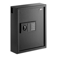 360 Office Furniture 14 1/8" x 4 3/4" x 17 3/4" Black Steel Wall Mount 71 Key Cabinet Safe with Electronic Keypad Lock