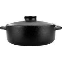 International Tableware Coal Bakeware 24 oz. Black Stoneware Casserole Dish with Lid - 12/Case