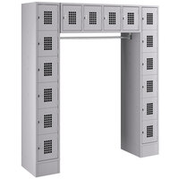 Regency Space Solutions Gray 6 Tier Locker with 16 Compartments and Garment Rack