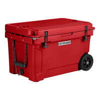 CaterGator CG45REDW Red 45 Qt. Mobile Rotomolded Outdoor Cooler / Ice Chest