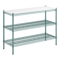 Regency 18" x 48" x 34" NSF Green Epoxy 3-Shelf Kit with Removable Plastic Shelf