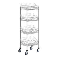 Regency 18" Wide NSF Chrome 4 Post Basket Kit with 64" Posts and Casters