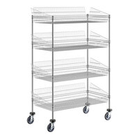 Regency 24" x 48" NSF Chrome 4 Post Basket Kit with 64" Posts and Casters