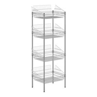 Regency 18" Wide NSF Chrome Stationary 4 Basket Storage Display Stand