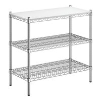 Regency 18" x 36" x 34" NSF Chrome 3-Shelf Kit with Removable Plastic Shelf