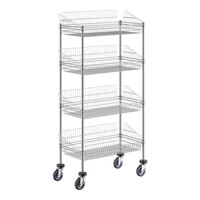 Regency 18" x 36" NSF Chrome 4 Post Basket Kit with 64" Posts and Casters