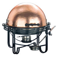 American Metalcraft MESA91C 6 Qt. Round Roll Top Chafer with Hammered Copper Cover