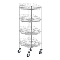 Regency 24" Wide NSF Chrome 4 Post Basket Kit with 64" Posts and Casters