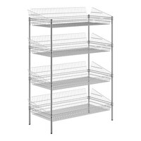 Regency 24" x 48" x 64" NSF Chrome Stationary 4 Basket Storage Display Stand