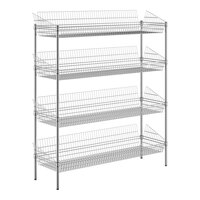 Regency 18" x 60" x 64" NSF Chrome Stationary 4 Basket Storage Display Stand