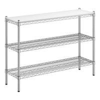 Regency 14" x 48" x 34" NSF Chrome 3-Shelf Kit with Removable Plastic Shelf