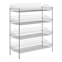 Regency 24" x 60" x 64" NSF Chrome Stationary 4 Basket Storage Display Stand