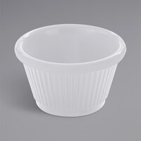 American Metalcraft 1.5 oz. Fluted White Melamine Ramekin - 12/Case