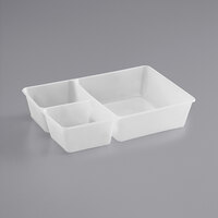 3-Compartment Polypropylene Food Holder Insert - 250/Case