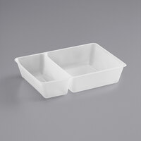 2-Compartment Polypropylene Food Holder Insert - 250/Case