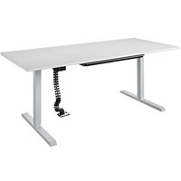 Bridgeport 64173BND 72" x 31 1/2" White Pro-Desk V-1 with Cable Spine and Tray