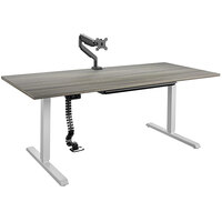 Bridgeport 64274BND 72" x 31 1/2" Gray Pro-Desk V-2 with Cable Spine, Tray, and Monitor Arm