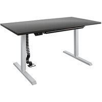 Bridgeport 64160BN 59" x 31 1/2" Black Pro-Desk V-1 with Cable Spine and Tray