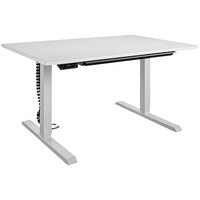 Bridgeport 64149BN 47 3/16" x 31 1/2" White Pro-Desk V-1 with Cable Spine and Tray