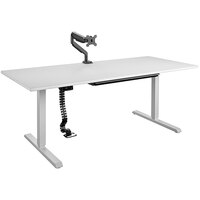 Bridgeport 64273BND 72" x 31 1/2" White Pro-Desk V-2 with Cable Spine, Tray, and Monitor Arm