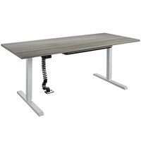 Bridgeport 64174BND 72" x 31 1/2" Gray Pro-Desk V-1 with Cable Spine and Tray