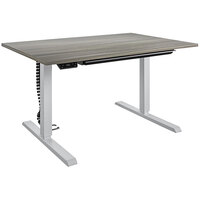 Bridgeport 64150BND 47 3/16" x 31 1/2" Gray Pro-Desk V-1 with Cable Spine and Tray