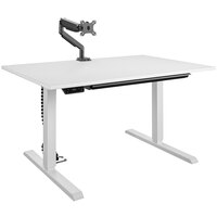 Bridgeport 64249BND 47 3/16" x 31 1/2" White Pro-Desk V-2 with Cable Spine, Tray, and Monitor Arm