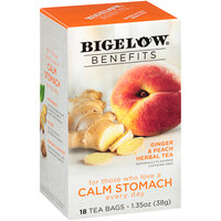 Bigelow Benefits Ginger and Peach Herbal Tea Bags - 18/Box