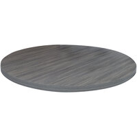 American Tables & Seating 48" Round Light Gray Faux Wood Laminate Table Top