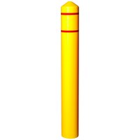 Eagle Manufacturing 1736YRS 6" x 56" Yellow Bollard Cover with Red Reflective Stripes
