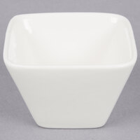 American Metalcraft PORB29 4 oz. White Square Porcelain Sauce Cup - 12/Case